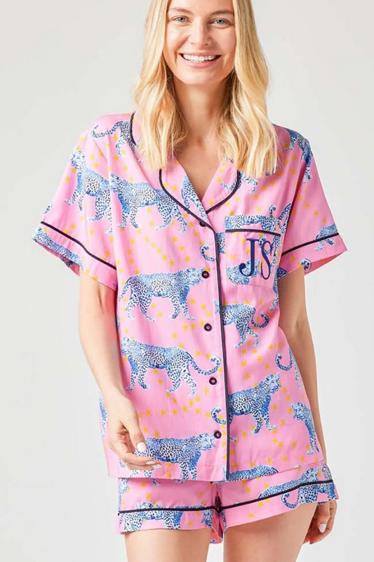 Cosmic Cheetah Pajama Shorts Set