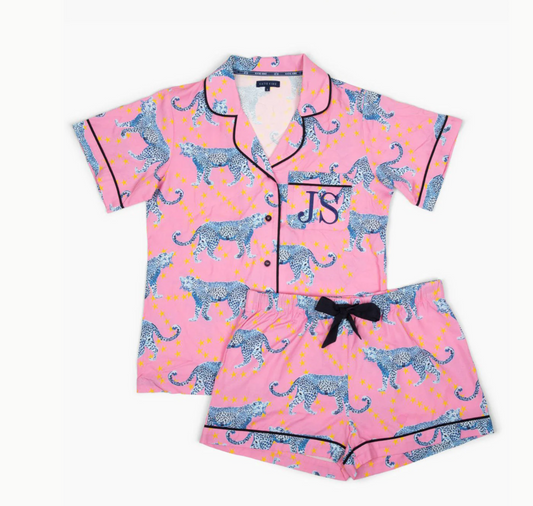 Cosmic Cheetah Pajama Shorts Set