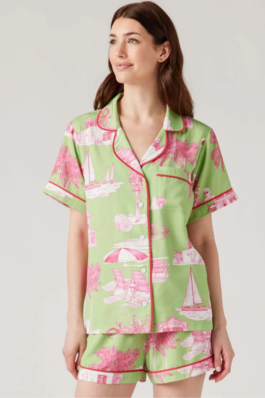 Florida Toile Pajama Shorts Set