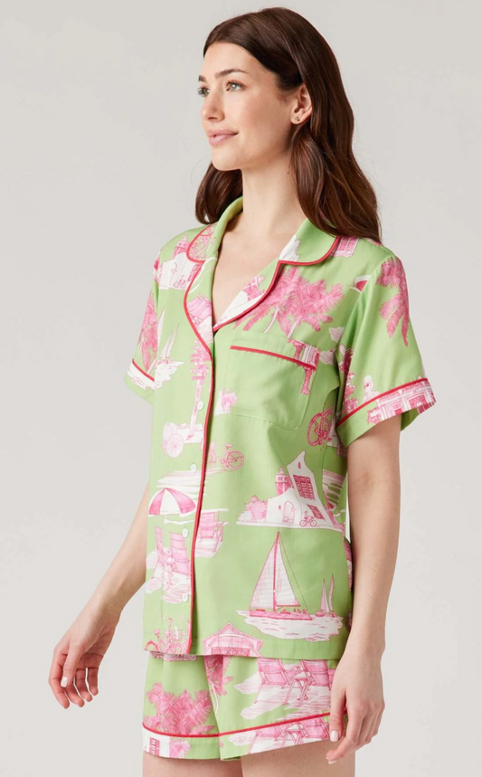 Florida Toile Pajama Shorts Set