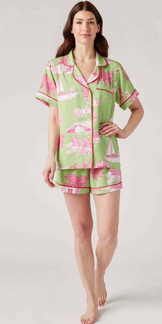 Florida Toile Pajama Shorts Set