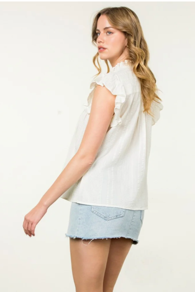 Embroidered Button Down Top