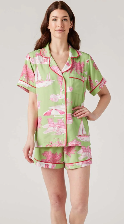Florida Toile Pajama Shorts Set